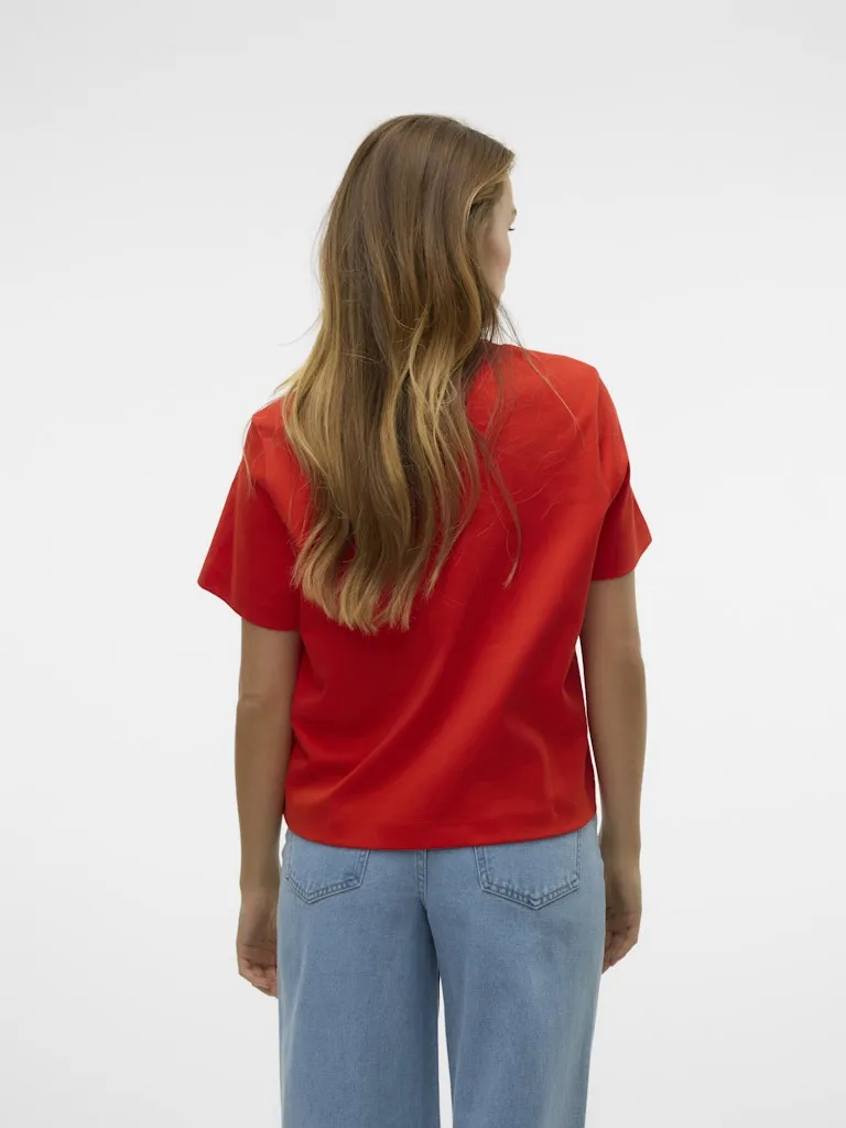 VMPernille Mette SS Top Fiery red