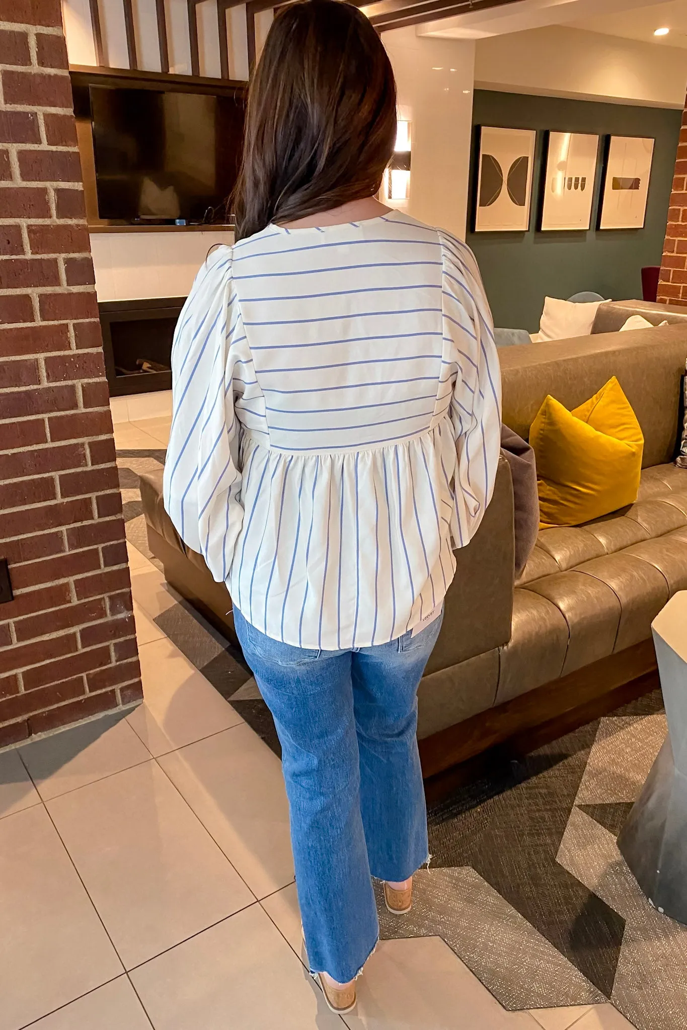 Where You Belong Blue Striped Top