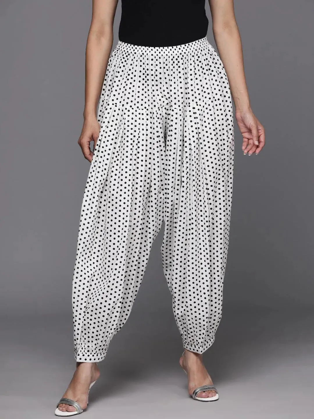 White Printed Cotton Salwar