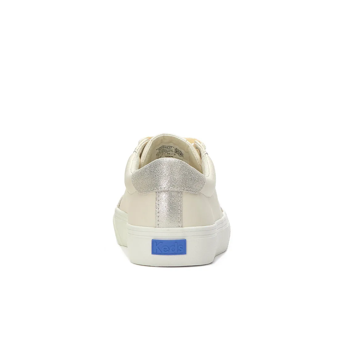 Women's Jump Kick T-Toe Leather/Glitter Suede Sneaker Egret/Champagne (WH68634-JKTOE7A270)